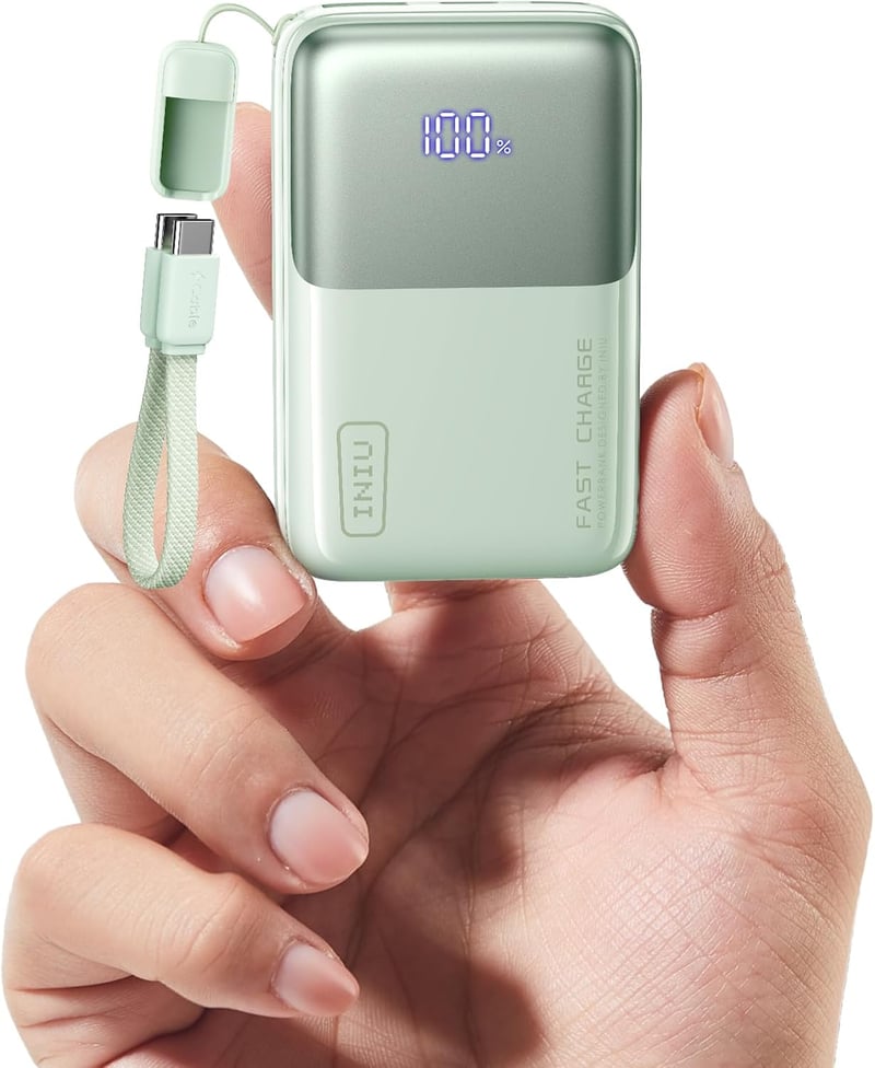INIU Mini Power Bank 45W gyorstöltő, 10000 mAh, USB-C - zöld