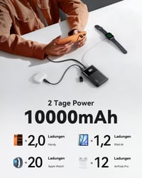 INIU Mini Powerbank 10 000 mAh, 45 W rýchle nabíjanie, s USB-C káblom – čierna 5