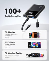 INIU Mini Powerbank 10 000 mAh, 45 W rýchle nabíjanie, s USB-C káblom – čierna 7