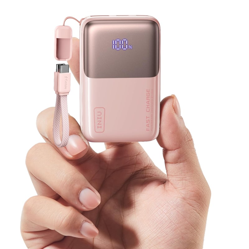 Mini power banka INIU 10000 mAh 45 W USB-C rýchlonabíjanie, staroružová