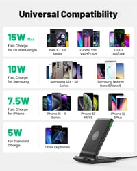 INIU Qi-Certified 15W Gyors Vezeték Nélküli Töltő Állvány – iPhone 15 14 13 12 Pro Max Xr Xs X 8, Samsung Galaxy S22 S21 S20 S10 Note10, Goo 4