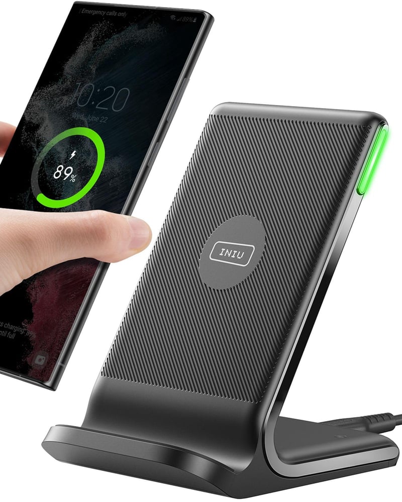 INIU Qi-Certified 15W Gyors Vezeték Nélküli Töltő Állvány – iPhone 15 14 13 12 Pro Max Xr Xs X 8, Samsung Galaxy S22 S21 S20 S10 Note10, Goo