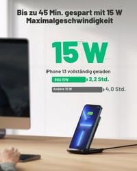 INIU Qi-Certified 15W Gyors Vezeték Nélküli Töltő Állvány – iPhone 15 14 13 12 Pro Max Xr Xs X 8, Samsung Galaxy S22 S21 S20 S10 Note10, Goo 7