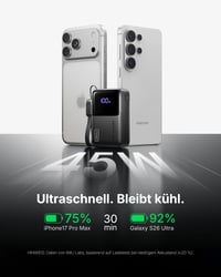 INIU Ultra Mini Power Bank 10000 mAh 45W rýchle nabíjanie s USB-C káblom, prenosná externá batéria 3