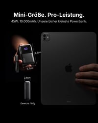 INIU Ultra Mini Power Bank 10000 mAh 45W rýchle nabíjanie s USB-C káblom, prenosná externá batéria 2