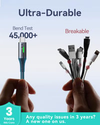 Opletený rýchlonabíjací kábel INIU USB-A – USB-C, 3,1 A – 3 ks (0,5 m + 2 m + 2 m) 3