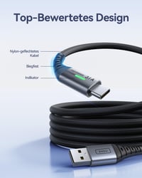 Kábel INIU USB-A – USB-C, 2 m, 3,1 A rýchlonabíjací, nylonový opletený, kompatibilný s iPhone 17 16 Pro Max, Samsung S25 S24, Huawei, Xiaomi, Pixel 4