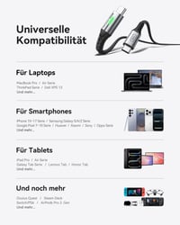 INIU USB-C kábel 100W PD3.0 nylon fonott - fekete - 2 m 5