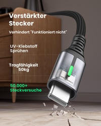 INIU USB-C kábel, 5 ks (0,5 / 1 / 1 / 2 / 2 m) USB-A na C rýchlonabíjací dátový kábel 3.1A QC 3.0 pre iPhone 15, Samsung S23, Xiaomi a Google Pixel 4