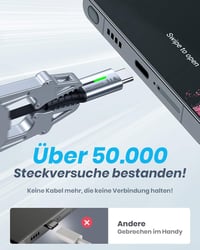 INIU USB-C kábel, 5 ks (0,5 / 1 / 1 / 2 / 2 m) USB-A na C rýchlonabíjací dátový kábel 3.1A QC 3.0 pre iPhone 15, Samsung S23, Xiaomi a Google Pixel 10