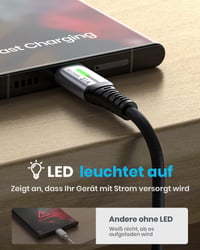 INIU USB-C kábel, 5 ks (0,5 / 1 / 1 / 2 / 2 m) USB-A na C rýchlonabíjací dátový kábel 3.1A QC 3.0 pre iPhone 15, Samsung S23, Xiaomi a Google Pixel 6