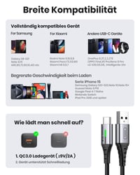 INIU USB-C kábel, 5 ks (0,5 / 1 / 1 / 2 / 2 m) USB-A na C rýchlonabíjací dátový kábel 3.1A QC 3.0 pre iPhone 15, Samsung S23, Xiaomi a Google Pixel 5