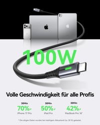 INIU USB-C na USB-C kábel, 2 ks, 2m+2m, 100W PD QC 4.0 rýchlonabíjací nylonový opletený nabíjací kábel pre iPhone 17 16, MacBook, iPad, Samsung S25, PS5, Pixel, Huawei 2
