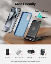 Bezdrôtová nabíjačka INIU, balenie 2 ks, 15W rýchly nabíjací stojan Qi pre iPhone 17 16 15 14 13 12 Pro Max, Samsung Galaxy S23 S22 S21 a zariadenia Google 7