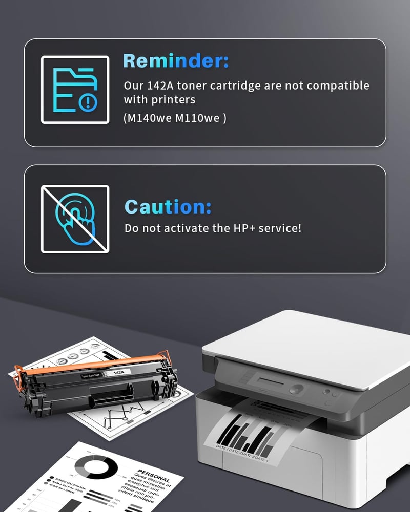 INK4U 142A fekete toner patron HP LaserJet M140w M110w M139w nyomtatóhoz - 142A Toner Black