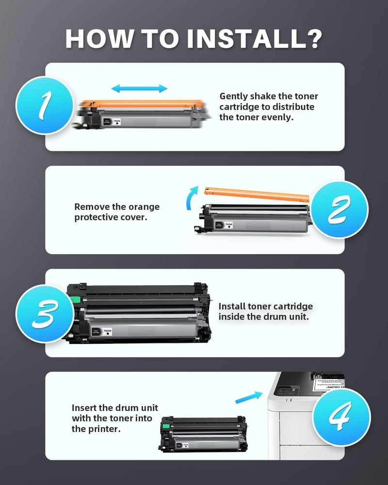 INK4U TN248XL Toner Brother nyomtatóhoz - 4 szín csomag HL-L3240CDW DCP-L3515CDW