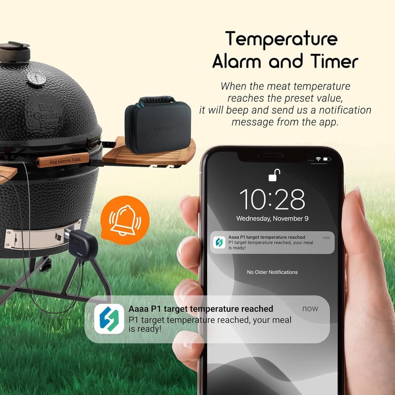 Inkbird Bluetooth grillventilátor Wi-Fi füstöléses hőmérővel 4 szondával Kamado Joe