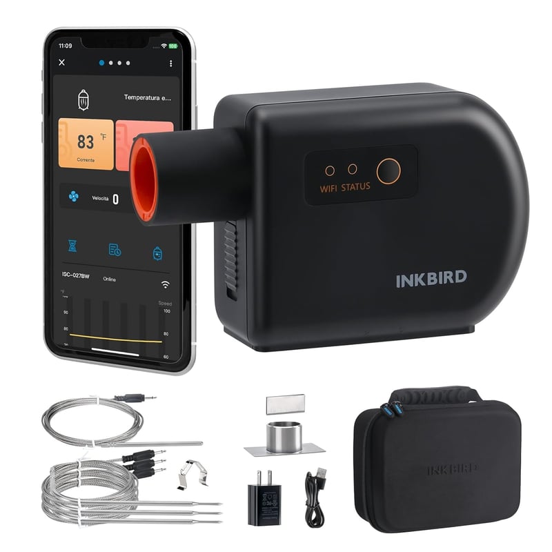 Inkbird Bluetooth grillventilátor Wi-Fi füstöléses hőmérővel 4 szondával Kamado Joe