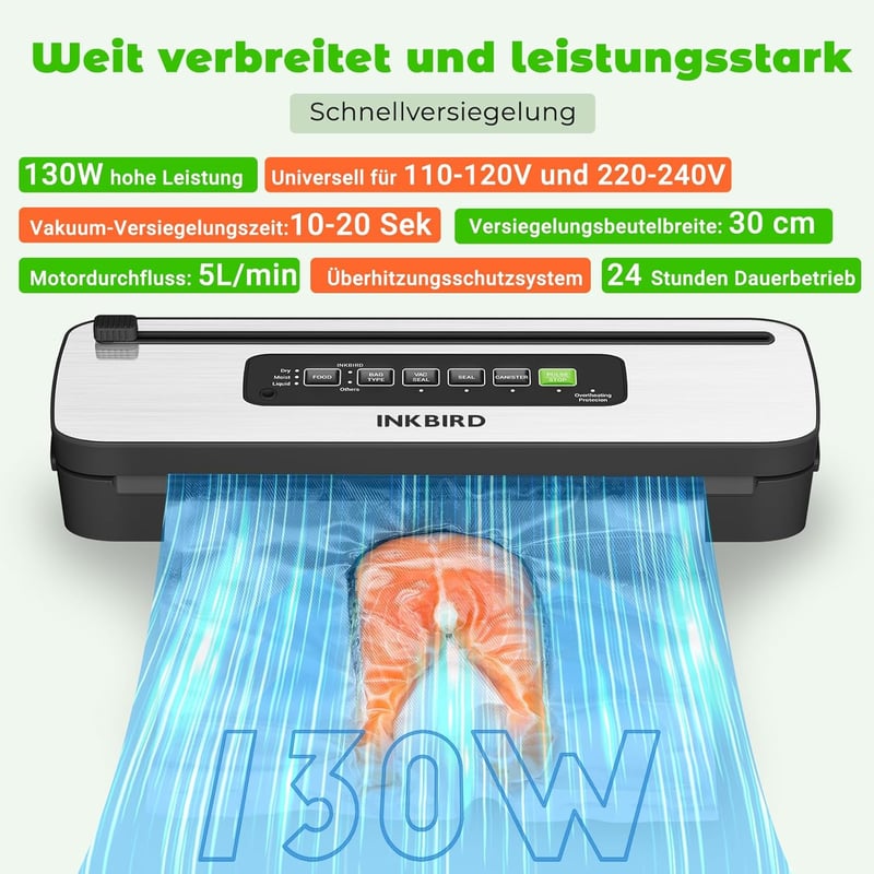 Inkbird INK-VS05 Vákuumozó Gép 7 Módú Nedves Száraz Élelmiszer Lezáráshoz 130W