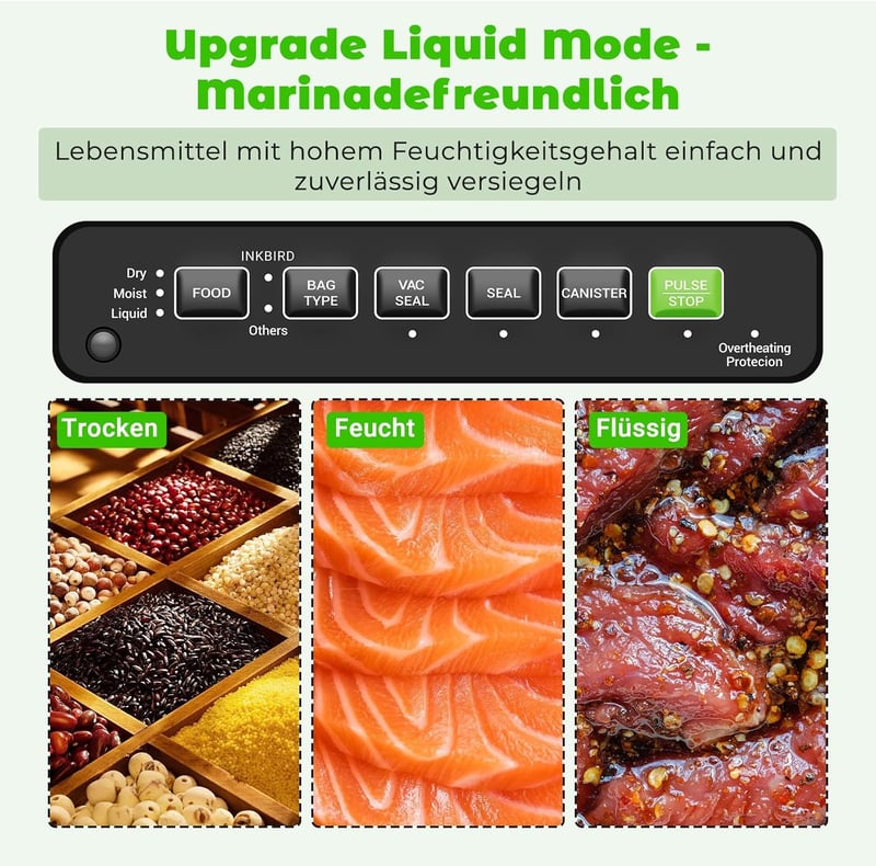 Inkbird INK-VS05 Vákuumozó Gép 7 Módú Nedves Száraz Élelmiszer Lezáráshoz 130W