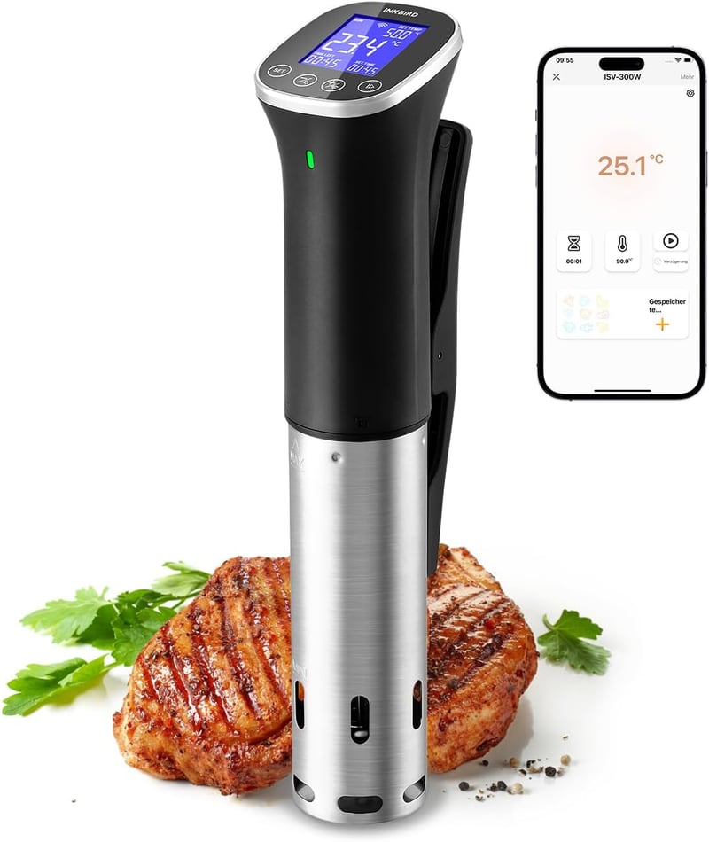 Inkbird ISV-300W WLAN Sous Vide Roner, Precíz Hőmérséklet-szabályozás, IPX7 Vízálló