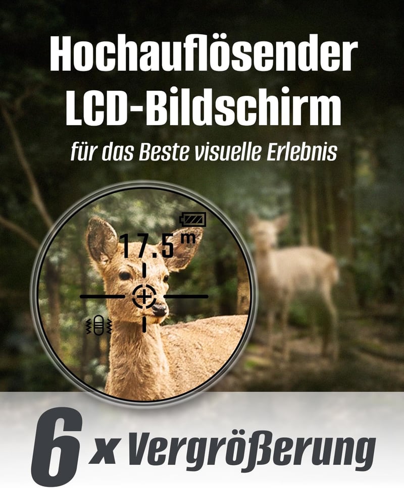 INKERMA Vadász Távolságmérő 6x Nagyítás LCD Kijelző Szögkompenzáció Újratölthető