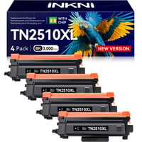 InkNI TN2510XL Kompatibilný toner pre Brother TN-2510XL TN2510, určený pre zariadenia HL-L2400DWE, HL-L2400DW, MFC-L2800DW, MFC-L2835DW, DCP-L2620DW, 4 ks, čierny 1