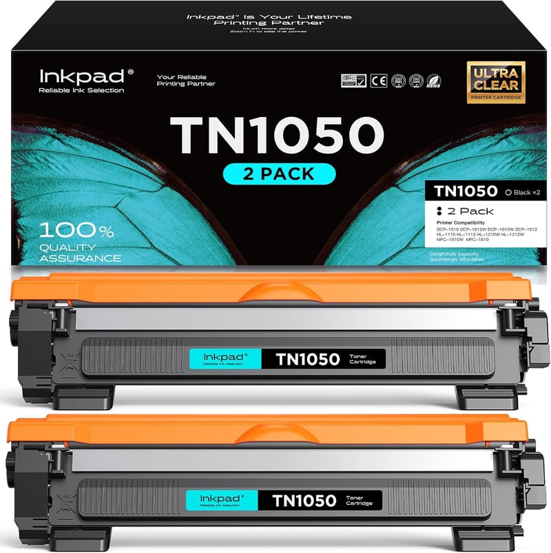 iNKPAD TN1050 Toner Cartridge Brother DCP-1612W HL-1210W MFC-1910W nyomtatóhoz, 2db fekete - TN1050 (2 Black)