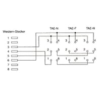 InLine 69942 TAE adaptérový kábel RJ45 konektor – TAE NFN zásuvka – 20 cm 2