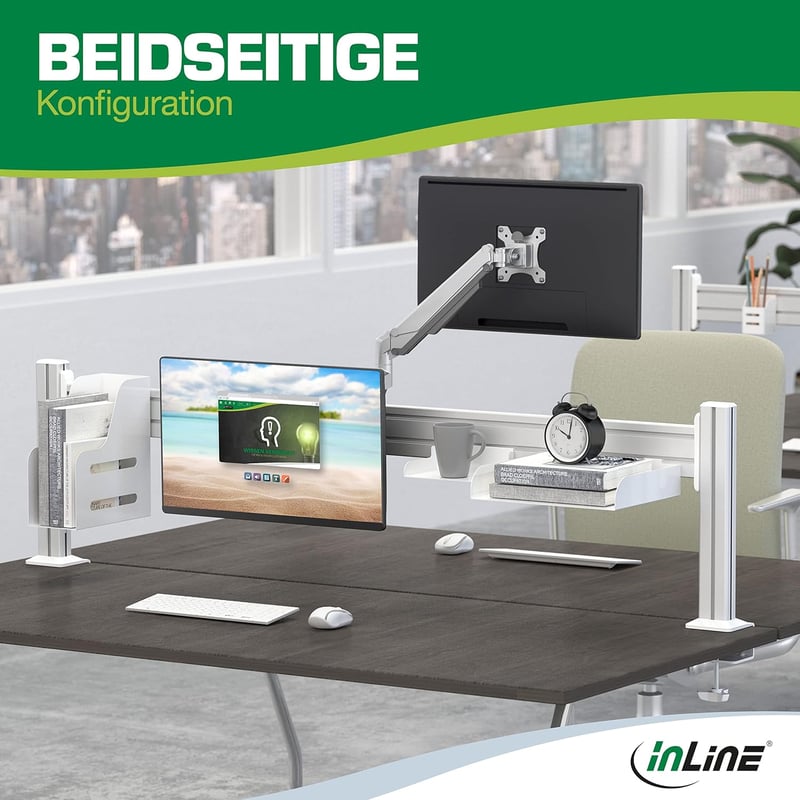 InLine Slatwall Monitor tartó 17-32 colos képernyőhöz, VESA 75/100, fali és asztali rögzítés