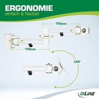 InLine Slatwall Monitor tartó 17-32 colos képernyőhöz, VESA 75/100, fali és asztali rögzítés 2