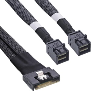 Kábel InLine Slim SAS SFF-8654 8i – 2x SFF-8643 – 0,5 m