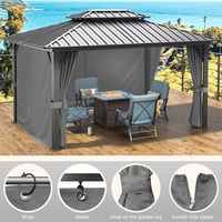 Inmeilifus 3x3m Pavilon 4 Oldalfallal Vízálló UV Védelem Szürke - Grey 3