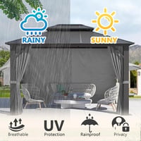 Inmeilifus 3x3m Pavilon 4 Oldalfallal Vízálló UV Védelem Szürke - Grey 5