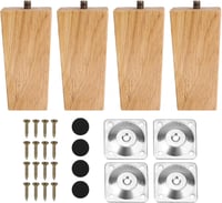 INMOZATA tölgyfa bútorlábak 4 db csavarokkal - 10 cm - natúr 1