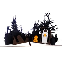 Innbox 3D halloweenska pozvánka na párty – vyskakovacie blahoželanie a darčeková karta 1
