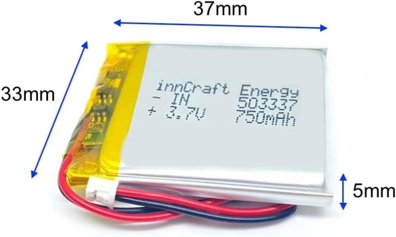 innCraft Lithium Polymer akkumulátor 750 mAh 3.7V 503337 Molex csatlakozó