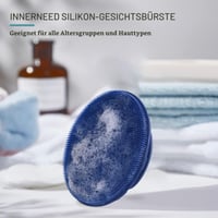 Silikónová kefka na čistenie tváre INNERNEED, manuálny čistič pleti, odstraňovač čiernych bodiek s mäkkými štetinami, tmavomodrá a sivá 5