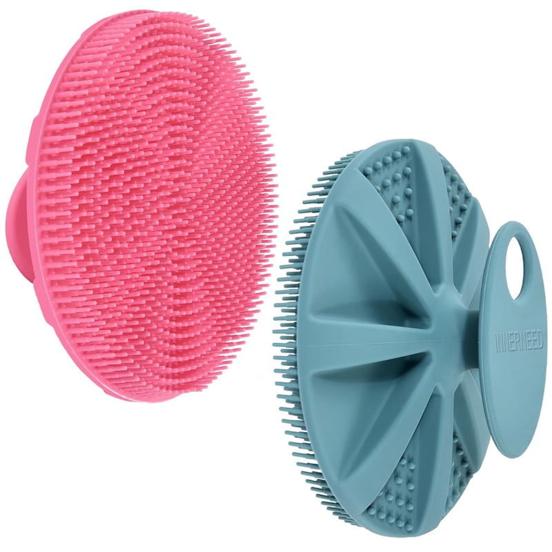 INNERNEED Silikónová kefka na telo do sprchy, jemný materiál potravinárskej kvality, 2-balenie