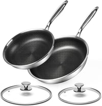 Innerwell 2 részes serpenyőszett 24 és 28 cm rozsdamentes acél fedővel indukciós tűzhelyre 1