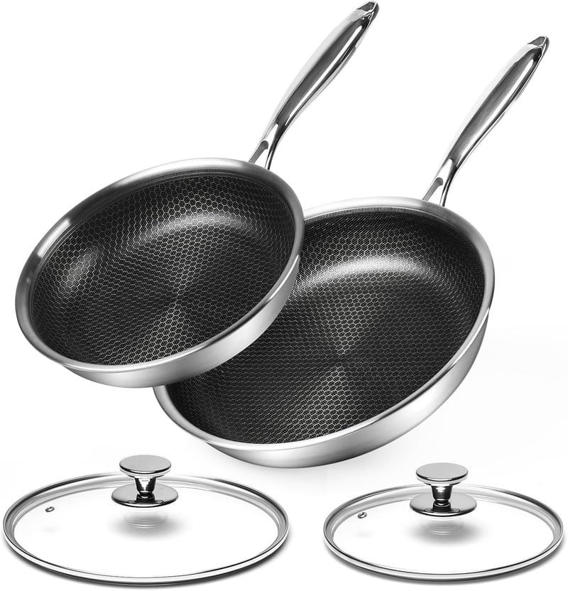 Innerwell 2 részes serpenyőszett 24 és 28 cm rozsdamentes acél fedővel indukciós tűzhelyre