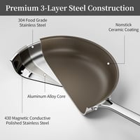 Innerwell Titán Kerámia Serpenyő Szett 3 db (20+24+28 cm) Fedővel - Indukciós Tapadásmentes Rozsdamentes Acél Edénykészlet, Sütőálló, PFOA-m 7