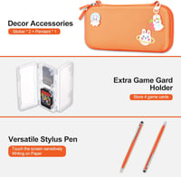 innoAura 17 az 1-ben Nintendo Switch Lite Tok Szett - Hordozható Táska, Játék Tárolás, Védőfólia, Állvány, Joystick Sapka Narancs 6