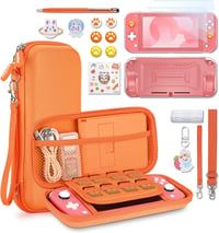 innoAura 17 az 1-ben Nintendo Switch Lite Tok Szett - Hordozható Táska, Játék Tárolás, Védőfólia, Állvány, Joystick Sapka Narancs 1