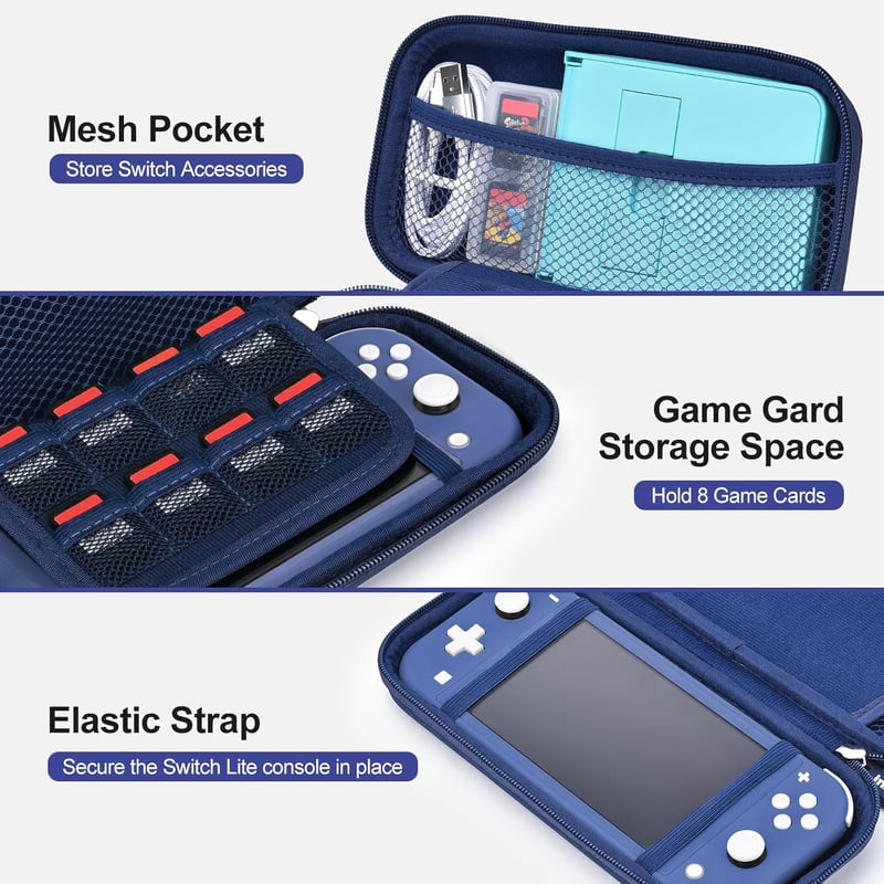 innoAura Nintendo Switch Lite 17 az 1-ben kék szilikon tok szett képernyővédővel