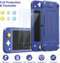 innoAura Nintendo Switch Lite 17 az 1-ben kék szilikon tok szett képernyővédővel 6