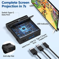 innoAura Switch Dokkoló Állomás Nintendo Switch/OLED-hez, 4K HDMI TV Csatlakozással, USB 3.0 és Type-C Töltőporttal, Összecsukható Hordozhat 2