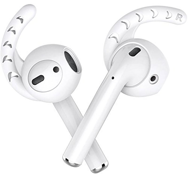innoGadgets EarHooks háčiky na AirPods a EarPods so silikónovým držiakom a remienkom, 2 ks, biele