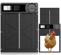 INNOLAND Automatska Vrata za Kokoši - Ekstra Velika, Programabilna, Aluminijska, Sa Zaštitom od Priklještenja, Vodootporna s Zaslonom, Baterijska Vrata za Kokošinjac za Kokoši 1