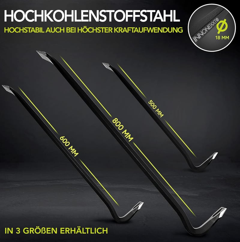 INNONEXXT Premium Körömtávolító 800x18mm Speciális Acél Feszítővas